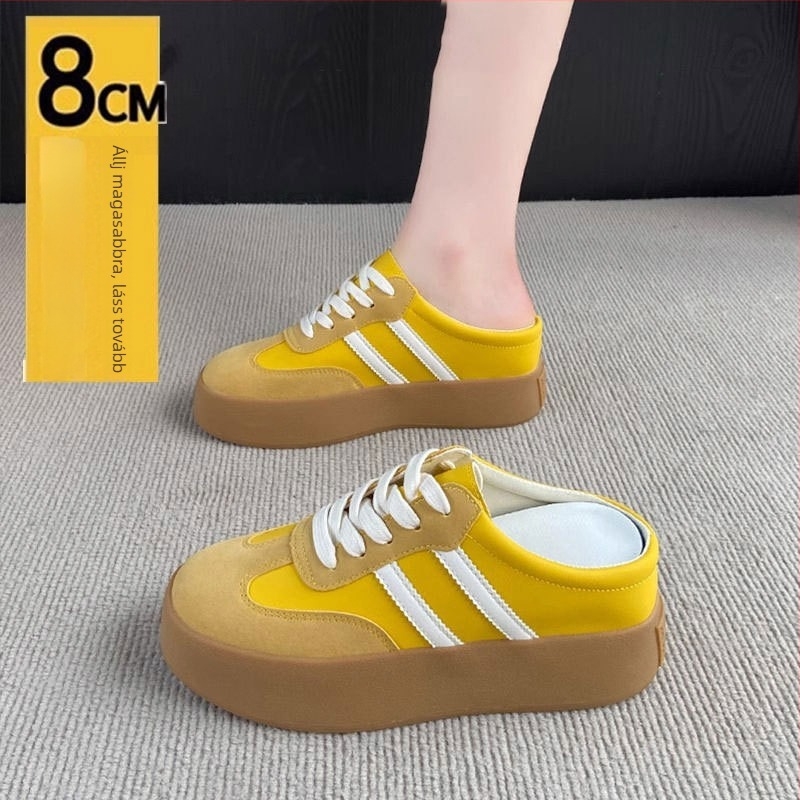 Baotou-stílusú kényelmes slip-on cipők vastag talppal, mikroszálas felsőrész, kerek orr, gumitalp, belső: szuper rost, tavasz 2025 megjelenés