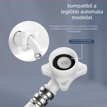 PVC mosógép vízbeömlő cső, modell 004, robbanásbiztos kiterjesztett vízbeömlő cső mosógéphez, PVC, hordozható toldásos csatlakoztatás, működési hőmérséklet 180°C