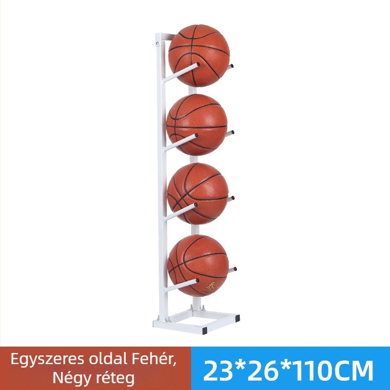 Labdák számára tároló és kiállító állvány kosárlabda, foci és röplabda számára — acél konstrukció, 6 kg, Conant márka, licencelt magáncímke.