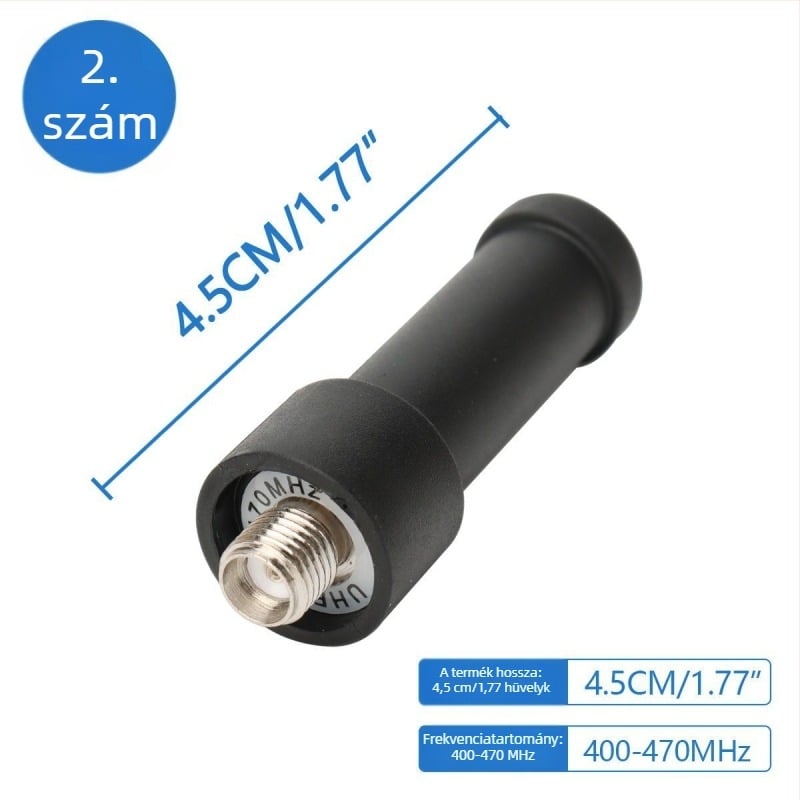 Kézibes rádió antenna SMA női csatlakozóval, kettős sáv 136-174/400-520 MHz, 3-5 km hatótávolság, zajellenállás