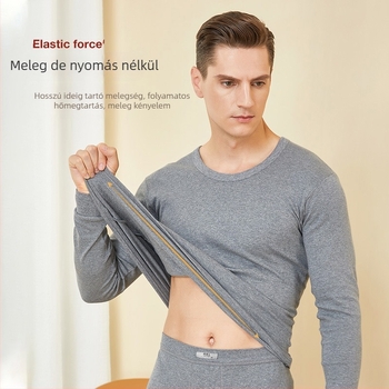 Uniszex pamut termoszett, kerek nyakú, vastag anyag 201-250 g/m2, hosszú ujjú felső és nadrág