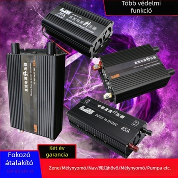 DC Boost konverter 12V–24V, 600W, HS-25A booster modell, fémből készült ház, jármű-elektronikai modul dízelfűtéshez, mélynyomóhoz és olajpumpához