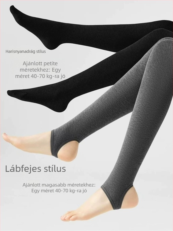 Női fleece-béléssel ellátott leggings tavaszi–őszi viseletre, vastag, fekete és szürke, meleg