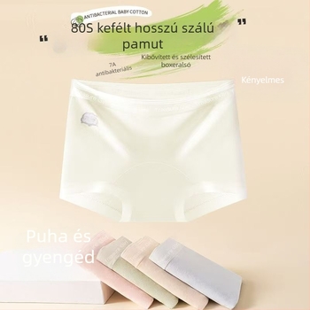 Női pamut boxeralsó középmagas derekú, antibakteriális, szöveges mintázat, 95–100% pamut, ágyék alatti bélés 100% pamut