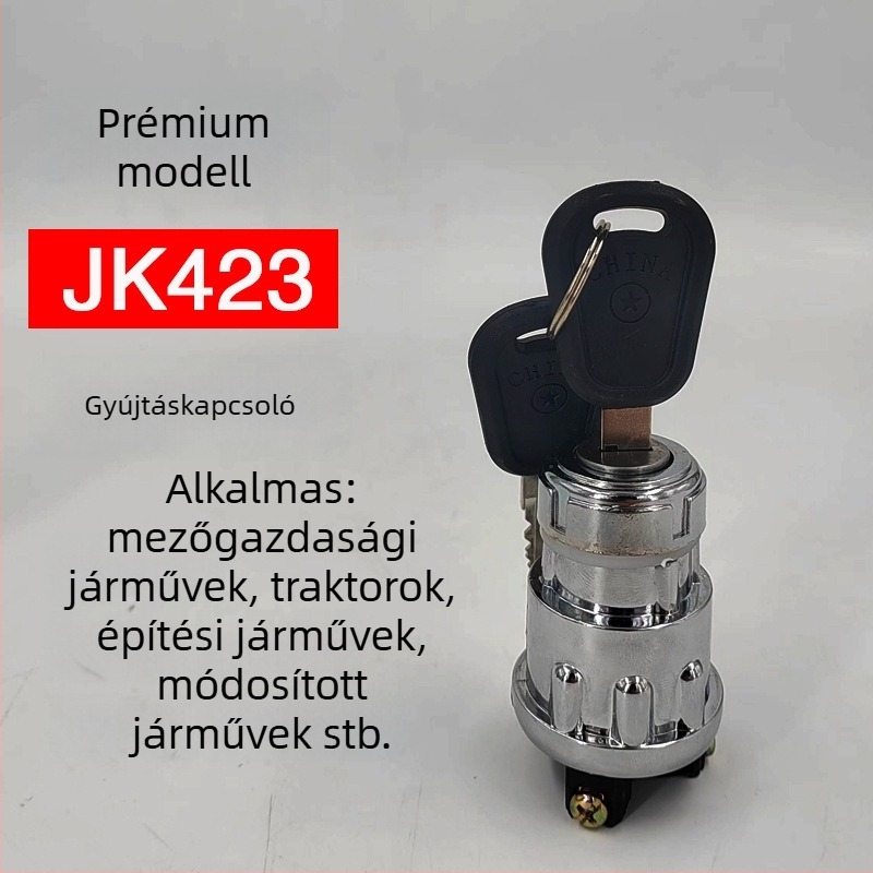 Traktorokhoz, utánfutókhoz és mezőgazdasági járművekhez tervezett gyújtáskapcsoló kulcsos indítással és záró gombbal - Márka 423, Teljesítmény 25