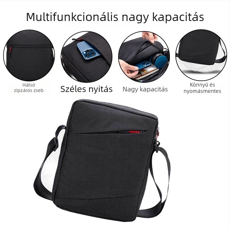 Férfi válltáska – Oxford anyag, Vízálló, 10 hüvelykes laptop kompatibilis, Márka Mika Nu, Crossbody kivitel