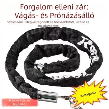 Kerékpár anti-lopás lánc zár, Strong Force, modell 201, ötvözet, 500 g, hordozható, kerékpárokhoz, elektromos járművekhez és motorkerékpárokhoz