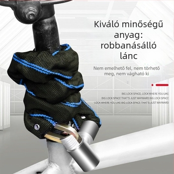 Kerékpár anti-lopás lánc zár, Strong Force, modell 201, ötvözet, 500 g, hordozható, kerékpárokhoz, elektromos járművekhez és motorkerékpárokhoz