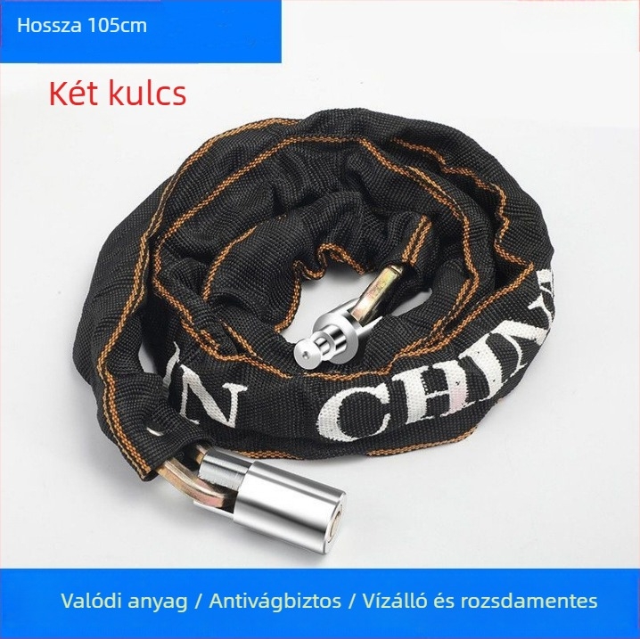 Kerékpár anti-lopás lánc zár, Strong Force, modell 201, ötvözet, 500 g, hordozható, kerékpárokhoz, elektromos járművekhez és motorkerékpárokhoz