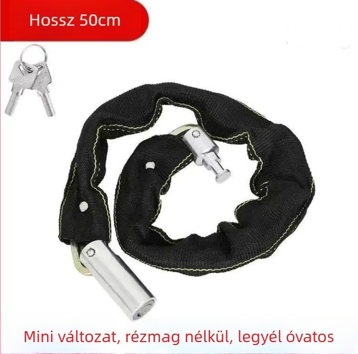 Kerékpár anti-lopás lánc zár, Strong Force, modell 201, ötvözet, 500 g, hordozható, kerékpárokhoz, elektromos járművekhez és motorkerékpárokhoz