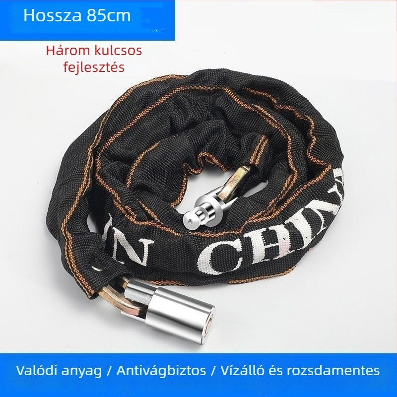 Kerékpár anti-lopás lánc zár, Strong Force, modell 201, ötvözet, 500 g, hordozható, kerékpárokhoz, elektromos járművekhez és motorkerékpárokhoz