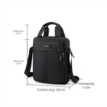 Férfi válltáska — városi egyszerűség, nylon, poliészter bélés, egyszínű, rekreációs utazásokhoz