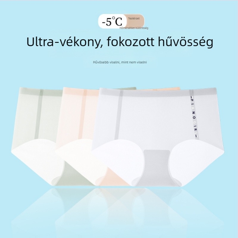 Varrat nélküli női alsó nylonból, középmagas derekú, antibakteriális, légáteresztő, gyorsan száradó