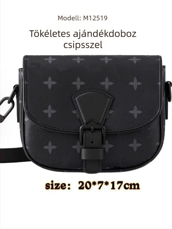 Férfiaknak Crossbody oldaltáska – Koreai minimalist stílus, PU bőr, nagy kapacitás bővítési funkcióval