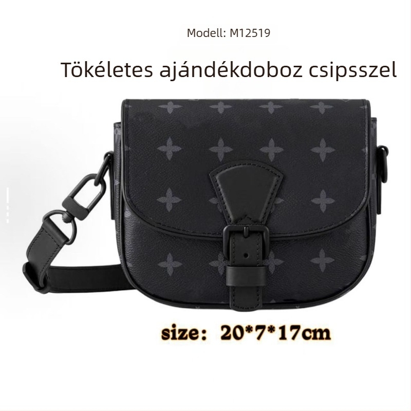 Férfiaknak Crossbody oldaltáska – Koreai minimalist stílus, PU bőr, nagy kapacitás bővítési funkcióval