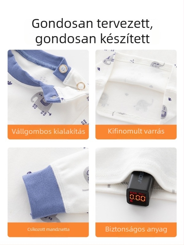 Gyerekeknek szóló pamut hosszú ujjú felső körkörös nyakkal, 100% pamut, 1–3 éveseknek, ősz 2025