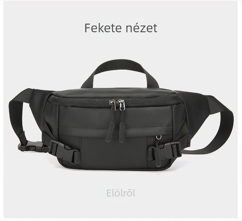 Férfi deréktáska, utcai stílus, membrán anyag, légző, ultrakönnyű, kopásálló, poliészter bélés
