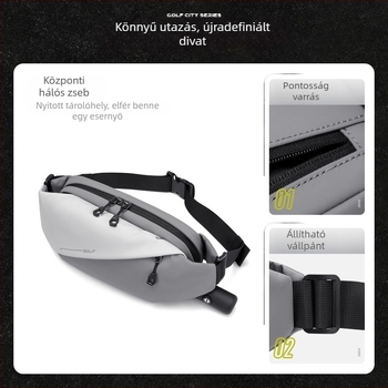 Férfi mellkas táska GOLF, street-stílus, könnyű textil, kopásálló, 8 hüvelykes laptopig