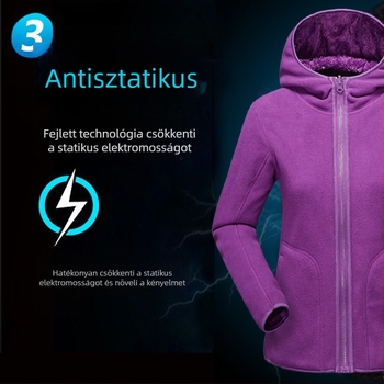 Unisex kapucnis polár fleece kabát őszre és télre, meleg bélés polar fleece-sel, kardigán-stílus.