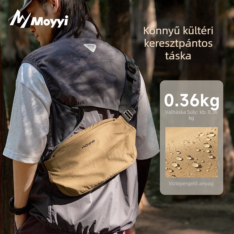 Férfi keresztpántos táska logóval, sportos kis váll- és mellkas táska PVC