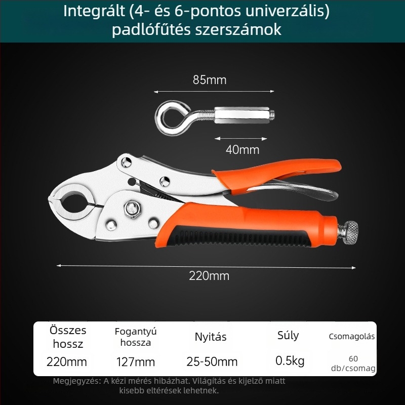 Padlófűtés fogó – cső eltávolítás, telepítés és tisztítás, háztartási használat, 0,6 kg