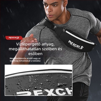 Rexchi sport övtáska PU anyagból, uniszex, több rekesz, vízálló, keresztpántos futáshoz