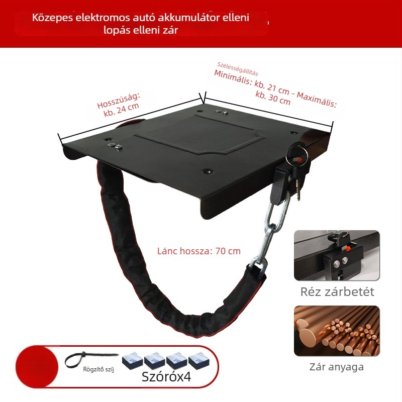 Keyma 508-18 Akkumulátorfedél-zár elektromos járműhöz, rézötvözet acéllemez bevonattal, EV akkumulátor védelem, tömeg 500 g, modern és minimalist stílus
