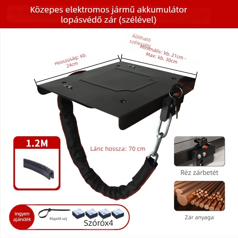 Keyma 508-18 Akkumulátorfedél-zár elektromos járműhöz, rézötvözet acéllemez bevonattal, EV akkumulátor védelem, tömeg 500 g, modern és minimalist stílus