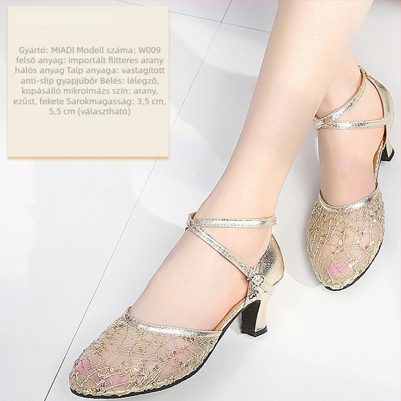 Lanxuan női latin tánc cipő, magas sarkú, puha talpú, társastánc cipő