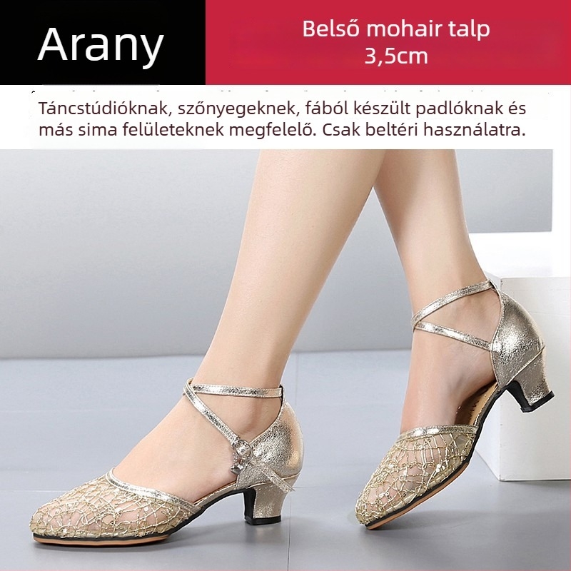 Lanxuan női latin tánc cipő, magas sarkú, puha talpú, társastánc cipő