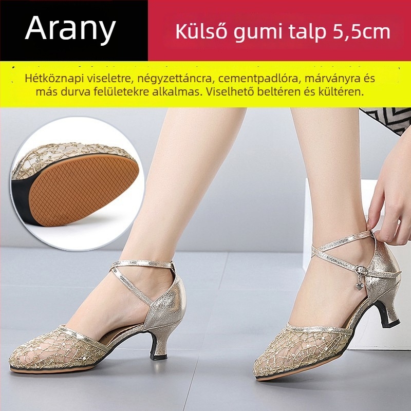 Lanxuan női latin tánc cipő, magas sarkú, puha talpú, társastánc cipő