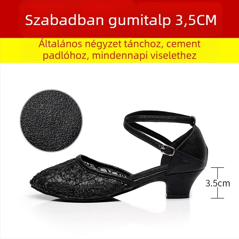 Lanxuan női latin tánc cipő, magas sarkú, puha talpú, társastánc cipő