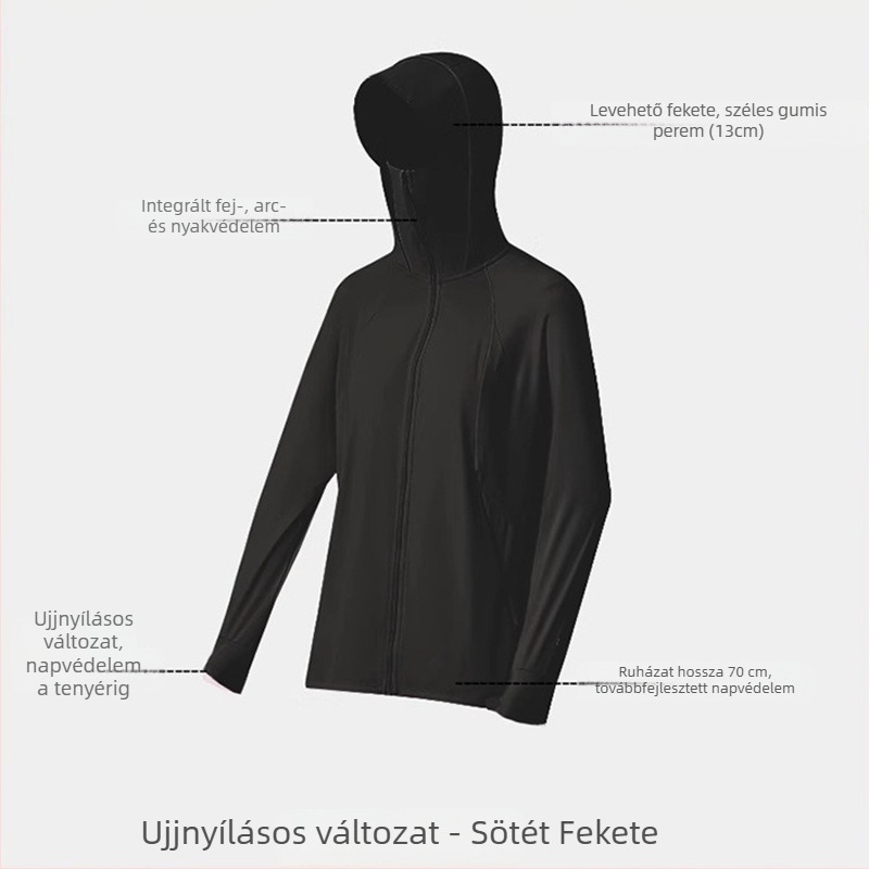 Női napsugárvédő felső kesztyűvel, 2025 nyár, Ice Silk anyag, laza középméretű szabás, kapucni, UPF50+, gyors száradás, futás és kerékpár