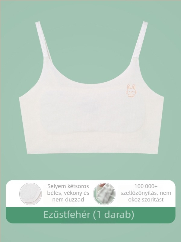 9–13 éveseknek szóló mellény-stílusú fehérnemű, nylon anyag, belső spandex 30–50%, ultra vékony formázott kosár pamut béléssel, állítható vállpántok