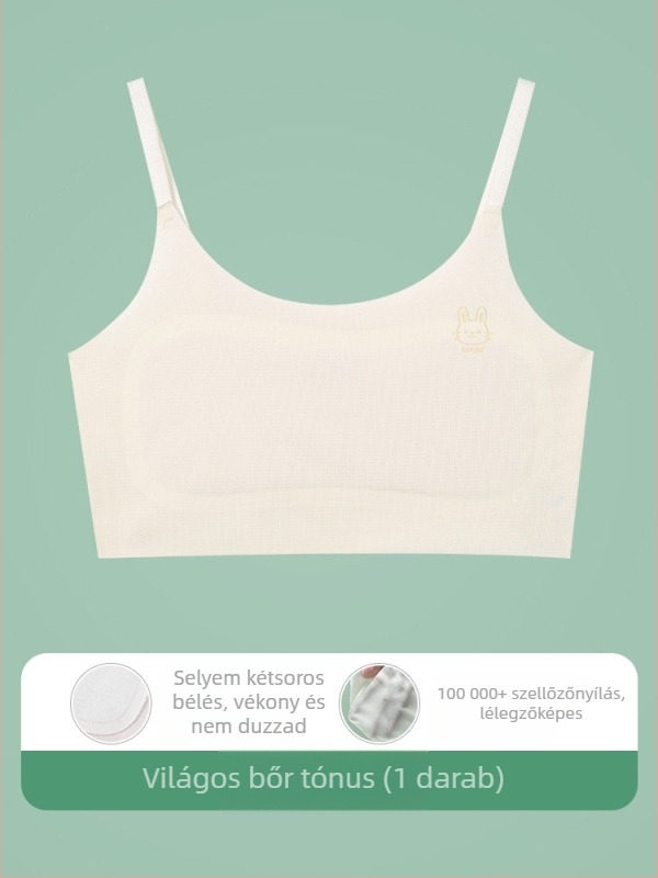 9–13 éveseknek szóló mellény-stílusú fehérnemű, nylon anyag, belső spandex 30–50%, ultra vékony formázott kosár pamut béléssel, állítható vállpántok