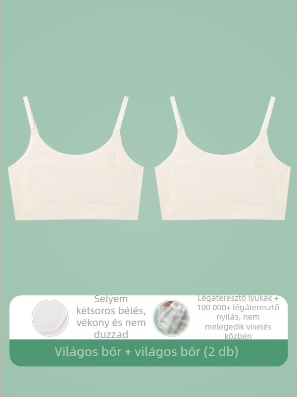 9–13 éveseknek szóló mellény-stílusú fehérnemű, nylon anyag, belső spandex 30–50%, ultra vékony formázott kosár pamut béléssel, állítható vállpántok