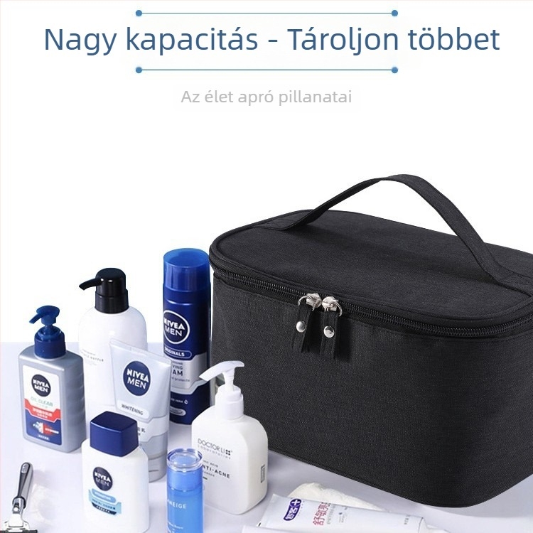 Vízálló utazási kozmetikai táska, uniszex, Oxford anyagból, lélegző, antibakteriális, poliészter bélés, városi minimalist stílus