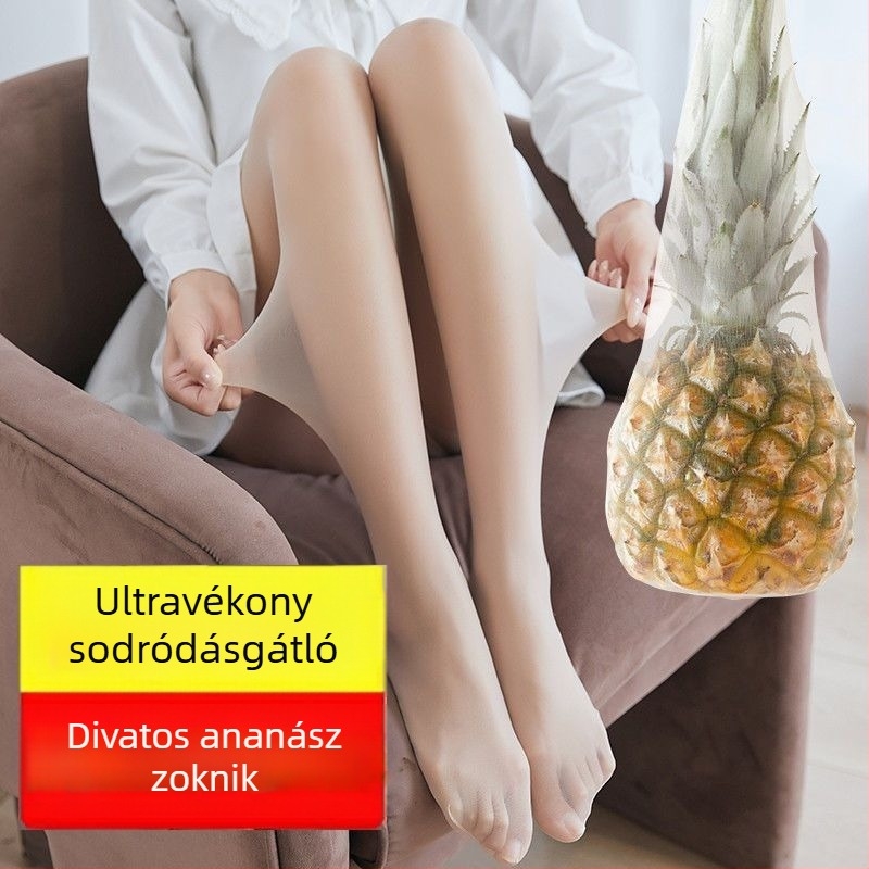 Női ultrakönnyű, áttetsző harisnyanadrág, fekete nude szín, bikini kivágású gusset, pillangó mintázat, szexi nylon harisnya
