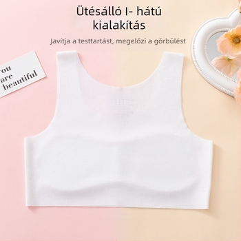 Lányoknak szóló ice-silk anyagú toppos melltartó, ultra vékony formázott kosarak, pamut bélés, rögzített dupla pántok, légáteresztő hátsó rész