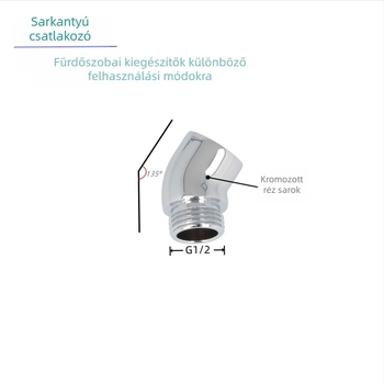 Zuhanyfej könyök adapter 135°-os forgóval, beépített installációhoz, elektroplattált felület, CUPC tanúsítvány