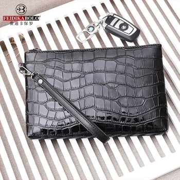 Férfi PU bőrű clutch táska, lopás elleni funkcióval, üzleti út stílushoz, poliszter bélés.