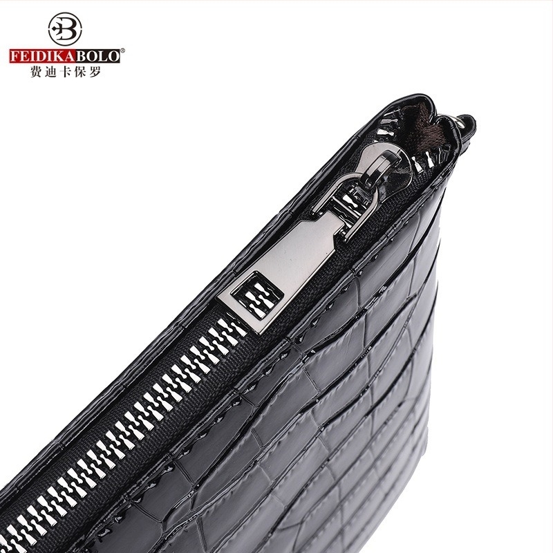 Férfi PU bőrű clutch táska, lopás elleni funkcióval, üzleti út stílushoz, poliszter bélés.