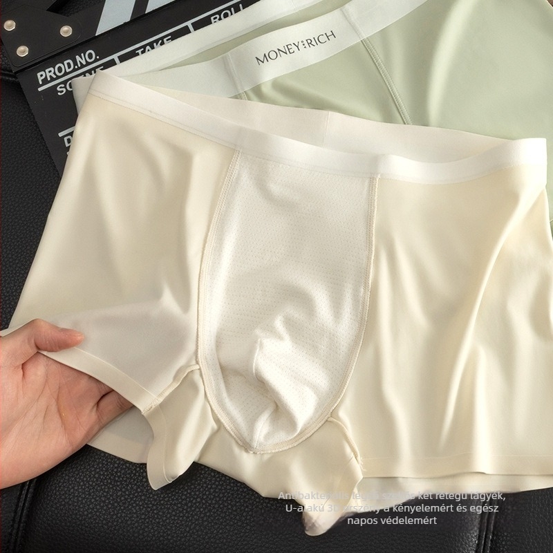 Férfi seamless boxer briefs – lélegző, antibakteriális, nylon kötött anyag, ágyéki bélés regenerált cellulóz rosttal, középmagas derék