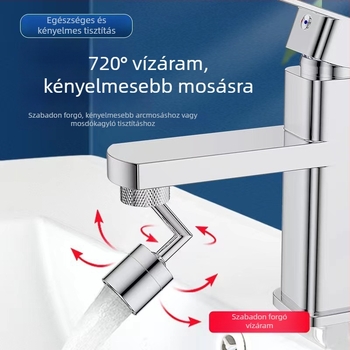 Konyhai csaptele spricsgomb fej – univerzális fej, külső hosszabbítás, L-formájú 720°-os forgás, réz anyag, elektrolitikus bevonat, egyszerű csavaros telepítés, egykezes vezérlés