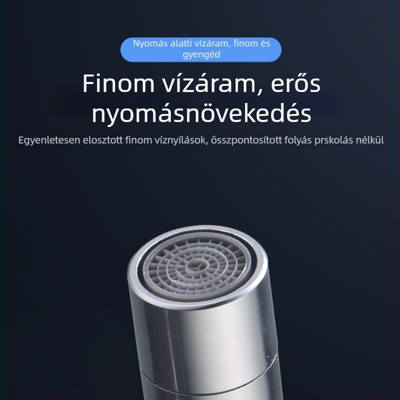 Konyhai csaptele spricsgomb fej – univerzális fej, külső hosszabbítás, L-formájú 720°-os forgás, réz anyag, elektrolitikus bevonat, egyszerű csavaros telepítés, egykezes vezérlés