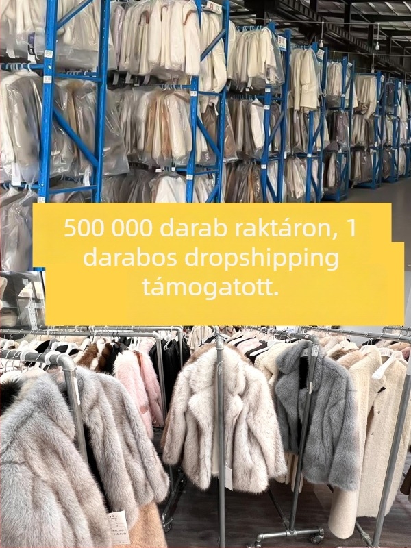 Yichenmei Női műszőrme kabát, V-nyakú, középhosszú, elegáns irodai stílusú téli kabát.