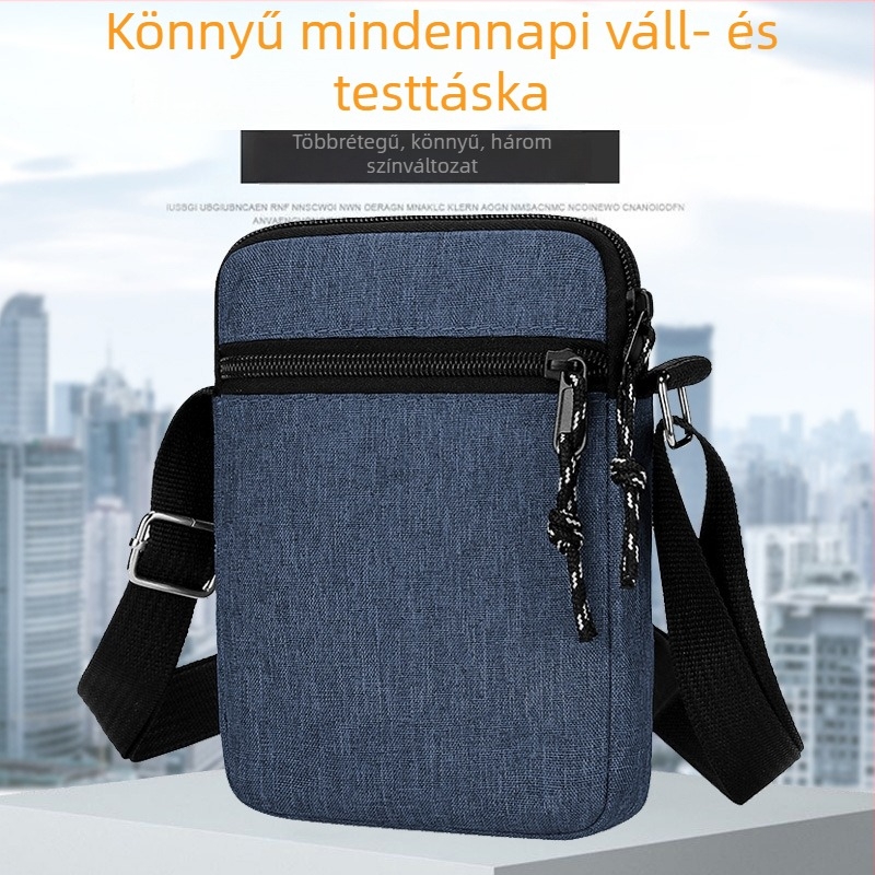 Férfi crossbody táska Oxford anyagból, nylon belsővel, utazási szabadidős stílus, 2025 tavasz.
