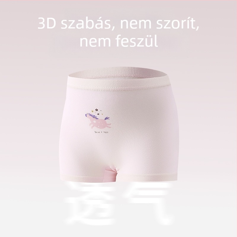 Pamut lányoknak készült alsónemű, puha és kényelmes, antibakteriális, bőrbarát, rajzfilm mintával