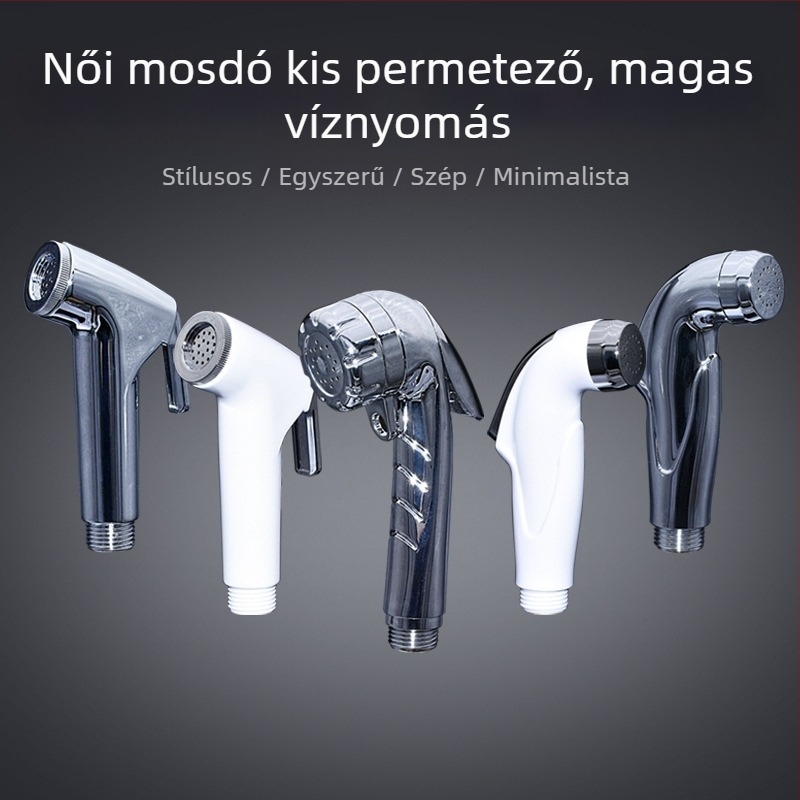 ABS elektroplattított vécépisztoly, hordozható kézi bidé, eső permet, modell FXQ-001, spirális csatlakozás, injekciós ömlesztés
