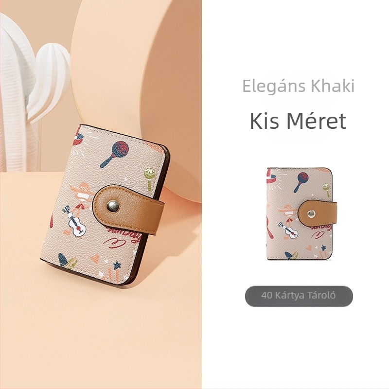 Kártyatartó táska | PU bőr, 1 hajtásos pénztárca, városi egyszerűség, állat mintázat, márka Mexican/Scarecrow
